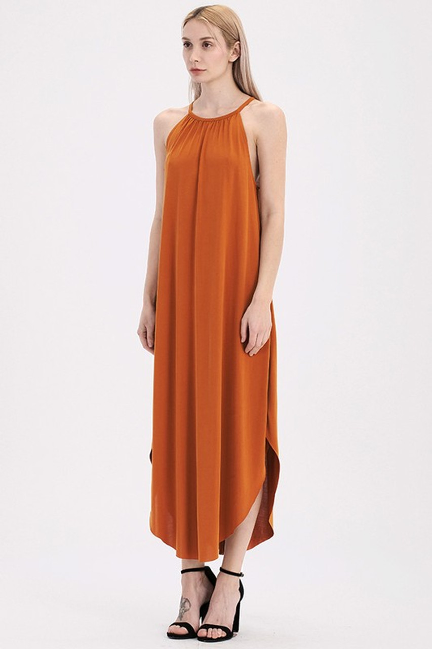 Orange Dress Brown Belt